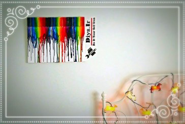 آموزش اثر هنری رنگین کمان مداد شمعی روی بوم